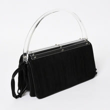 画像をギャラリービューアに読み込む, 極美品 SAINT LAURENT サンローラン リヴゴーシュ スウェードクラッチバッグ ハンドバッグ ブラック シルバー金具 フラップ 中古 4a003038