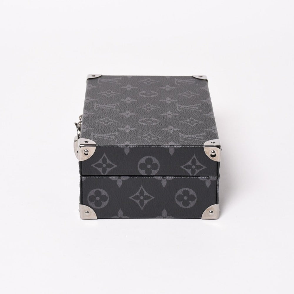 極美品 LOUIS VUITTON ルイヴィトン バッグ モノグラムエクリプス AS2221 ミニトランクケース ブラック 中古 4a001266