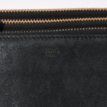 Load image into Gallery viewer, CELINE セリーヌ スモールトリオ Shoulder Bag ショルダーバッグ ブラック ゴールド金具 レザー 美品 中古 4a003012