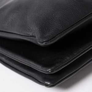 極美品 CELINE セリーヌ トリオ ショルダーバッグ クラッチバッグ ブラック レザー ゴールド金具 中古 4a002911