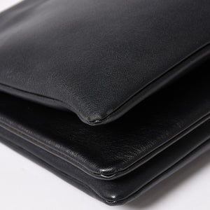 極美品 CELINE セリーヌ トリオ ショルダーバッグ クラッチバッグ ブラック レザー ゴールド金具 中古 4a002911