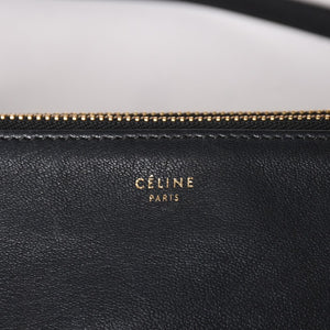 極美品 CELINE セリーヌ トリオ ショルダーバッグ クラッチバッグ ブラック レザー ゴールド金具 中古 4a002911