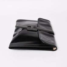 画像をギャラリービューアに読み込む, HERMES エルメス ジジェGM クラッチバック ハンドバッグ ボックスカーフ カーフレザー ブラック ホワイトステッチ V F310 美品 中古 4a003023