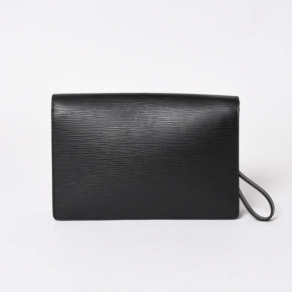 Very Good Condition LOUIS VUITTON Epi Bag Black Epi Leather Pochette Serie Second Bag Silver Hardware Used 4a003011