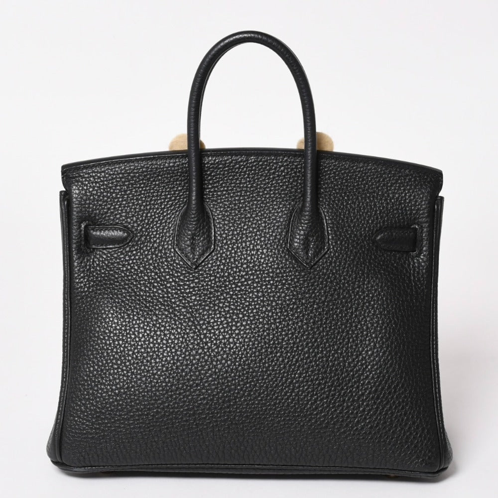 極美品 HERMES エルメス バーキン25 ハンドバッグ トゴ Y刻印 ブラック ゴールド RG金具 中古 4a003284
