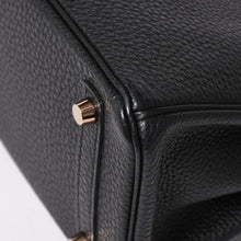 画像をギャラリービューアに読み込む, 極美品 HERMES エルメス バーキン25 ハンドバッグ トゴ Y刻印 ブラック ゴールド RG金具 中古 4a003284