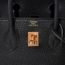 画像をギャラリービューアに読み込む, 極美品 HERMES エルメス バーキン25 ハンドバッグ トゴ Y刻印 ブラック ゴールド RG金具 中古 4a003284