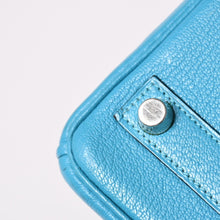Load image into Gallery viewer, 極美品 HERMES エルメス ハンドバッグ □I刻印 バーキン25 シェーブル ターコイズ シルバー金具 中古 4a003290