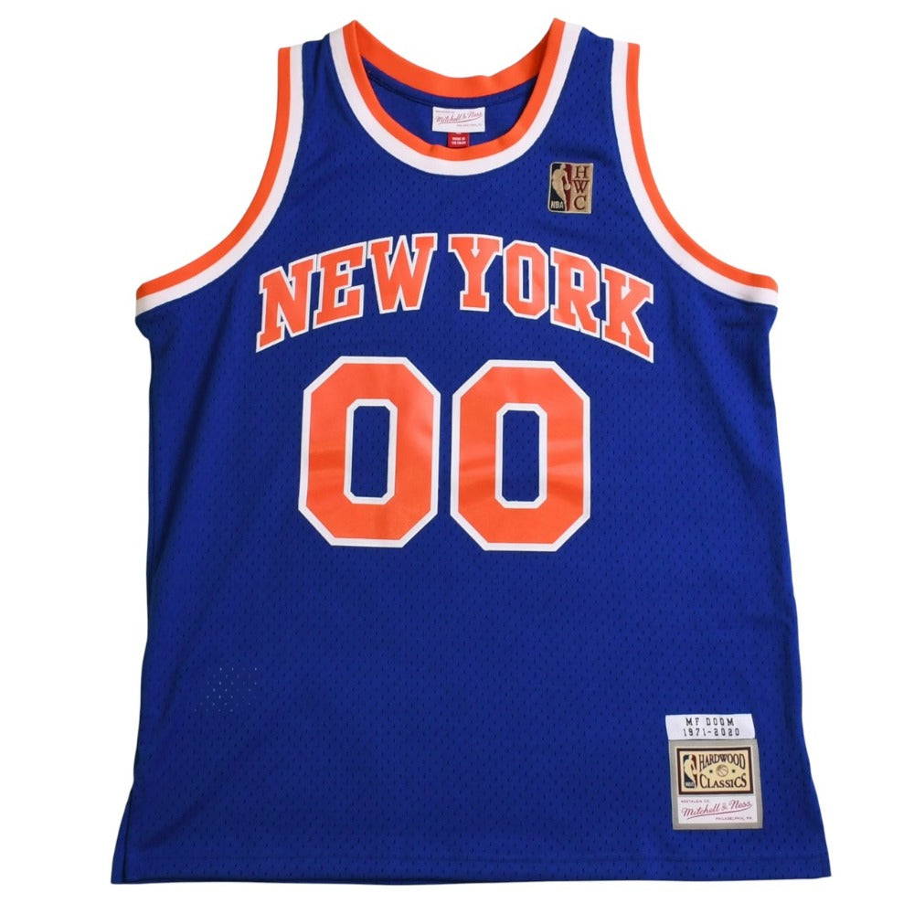 新品同様 Mitchell&Ness ミッチェルアンドネス MF DOOM 1971-2020 ニューヨークニックス スウィングマンユニフォーム Lサイズ オレンジ ブルー 中古 4a002302