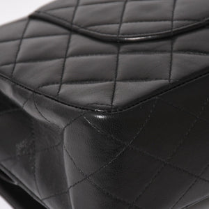 極美品 CHANEL シャネル マトラッセ25 Wフラップ Wチェーンショルダーバッグ A01112 2番台 ラムスキン ココマーク ブラック 中古 4a003285