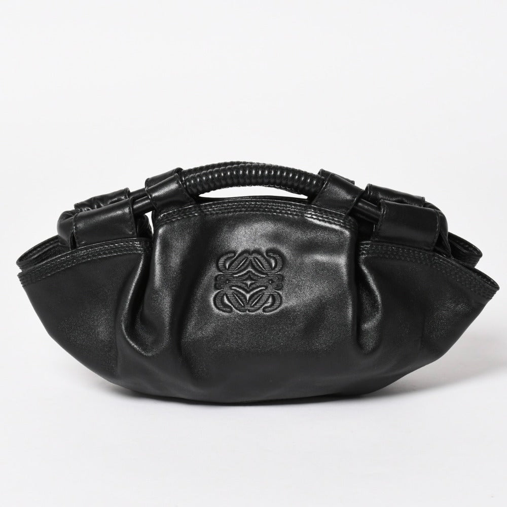 極美品 LOEWE ロエベ バッグ ナッパアイレハンドバッグ 060806 レザー ハンドバッグ ブラック 中古 4a002827