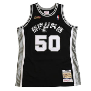 新品同様品 Mitchell&Ness ミッチェルアンドネス サンアントニオスパーズ デビッドロビンソン 1998-99 ハードウッドクラシックス オーセンティックジャージ サイズL グレー ブラック 中古 4a002299