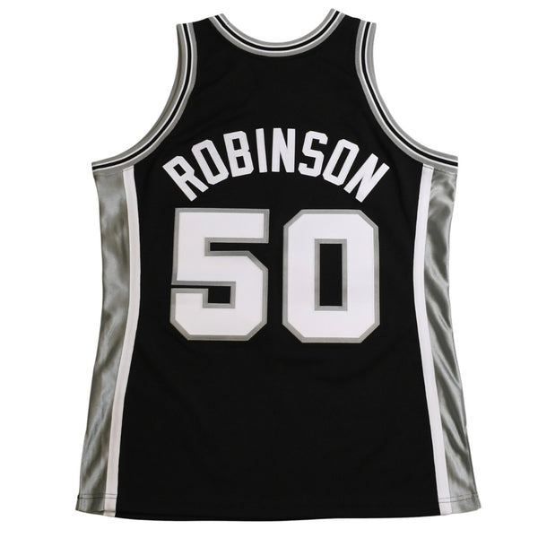 新品同様品 Mitchell&Ness ミッチェルアンドネス サンアントニオスパーズ デビッドロビンソン 1998-99 ハードウッドクラシックス オーセンティックジャージ サイズL グレー ブラック 中古 4a002299