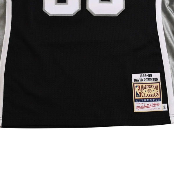 新品同様品 Mitchell&Ness ミッチェルアンドネス サンアントニオスパーズ デビッドロビンソン 1998-99 ハードウッドクラシックス オーセンティックジャージ サイズL グレー ブラック 中古 4a002299