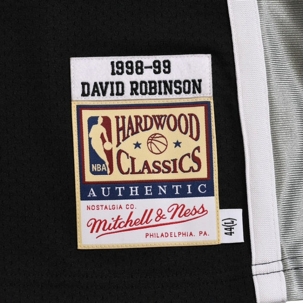 新品同様品 Mitchell&Ness ミッチェルアンドネス サンアントニオスパーズ デビッドロビンソン 1998-99 ハードウッドクラシックス オーセンティックジャージ サイズL グレー ブラック 中古 4a002299