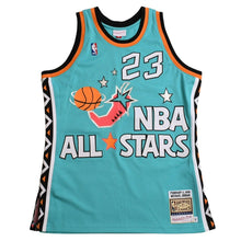 Load image into Gallery viewer, 新品同様 Mitchell&amp;Ness ミッチェルアンドネス 1996オールスターゲーム マイケルジョーダン イースタンカンファレンスオーセンティックユニフォーム サイズL アクアブルー オレンジ ホワイト 中古 4a002298