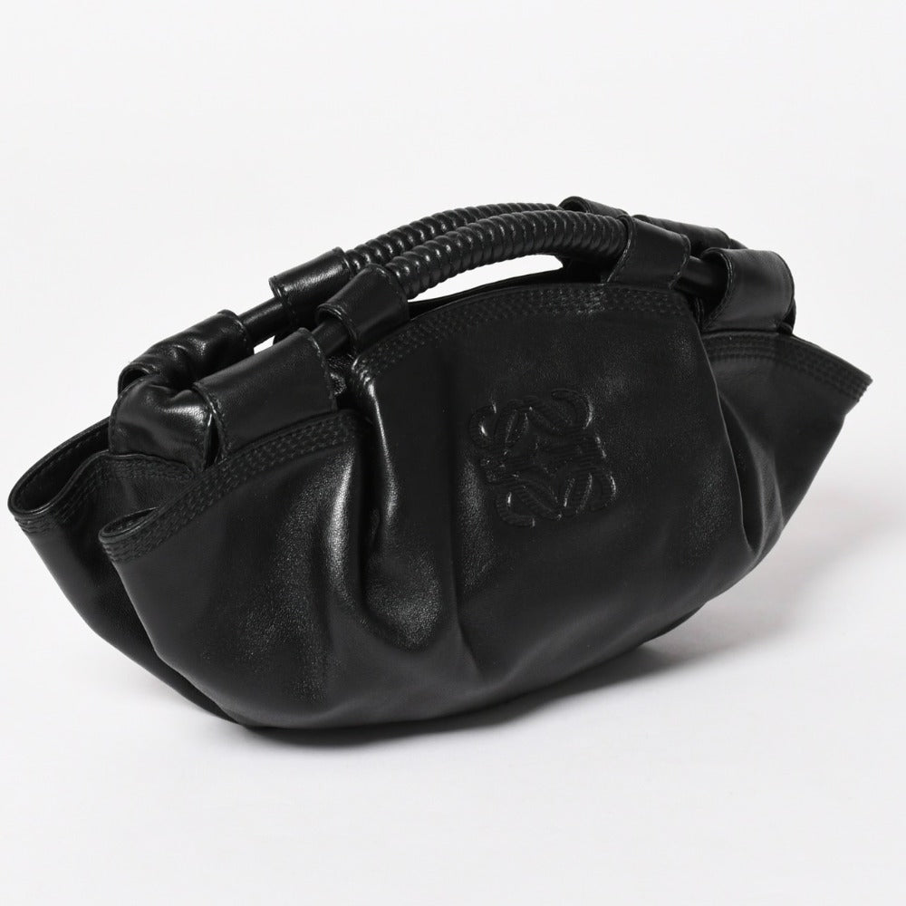 極美品 LOEWE ロエベ バッグ ナッパアイレハンドバッグ 060806 レザー ハンドバッグ ブラック 中古 4a002827