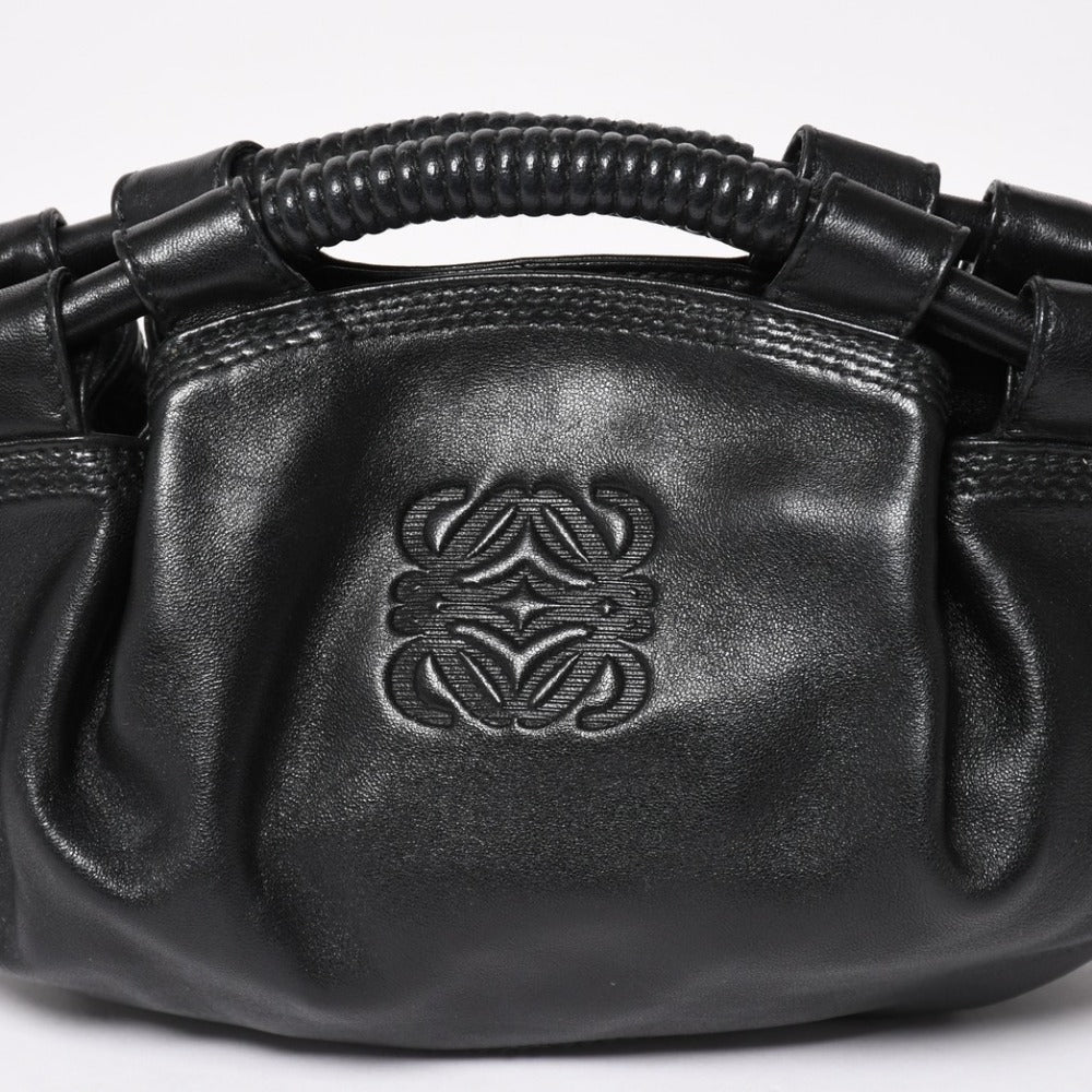 極美品 LOEWE ロエベ バッグ ナッパアイレハンドバッグ 060806 レザー ハンドバッグ ブラック 中古 4a002827