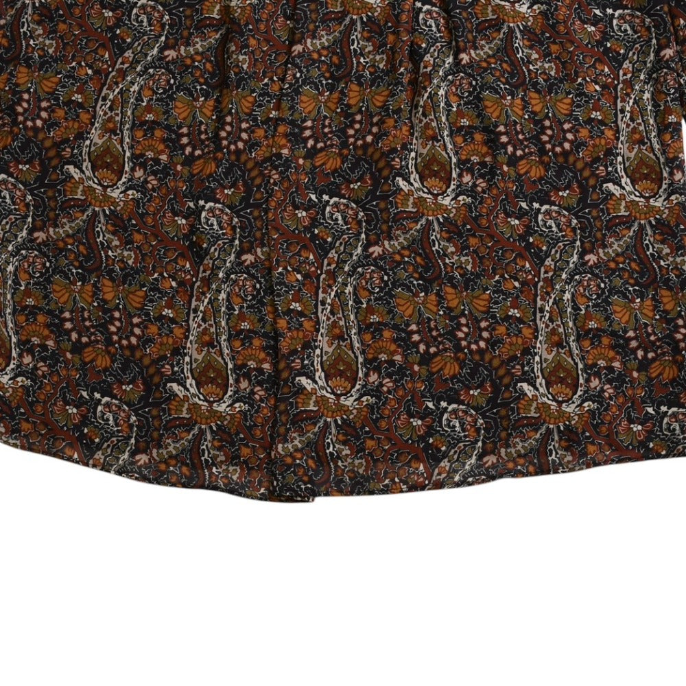Very Good Condition SAINT LAURENT PARIS Saint Laurent Paris Dress Botanical Pattern 373936 Size 34 Rayon Ladies Used 4a002619