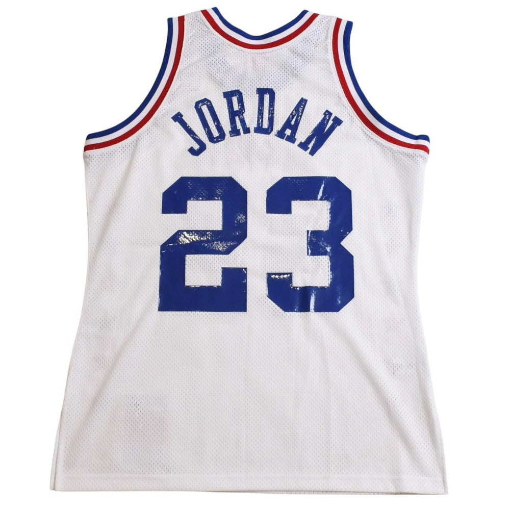 Like new Mitchell&NMitchell &amp; Ness 1988 NBA All-Star Game Michael Jordan Authentic Jersey, Size L, White, Blue, Red, Used, 4a002216