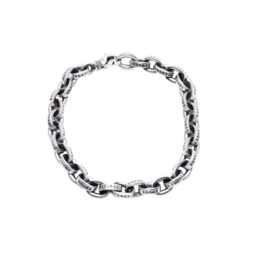 CHROME HEARTS クロムハーツ LARGE PAPER CHN 9インチ ラージペーパーチェーン ブレスレット 重量36.55g 全長約21.5cm 美品 中古 4a003437