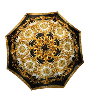 GIANNI VERSACE ベルサーチ 長傘 バロック柄 レオパード柄 イエロー ゴールド金具 美品 中古 4a003013