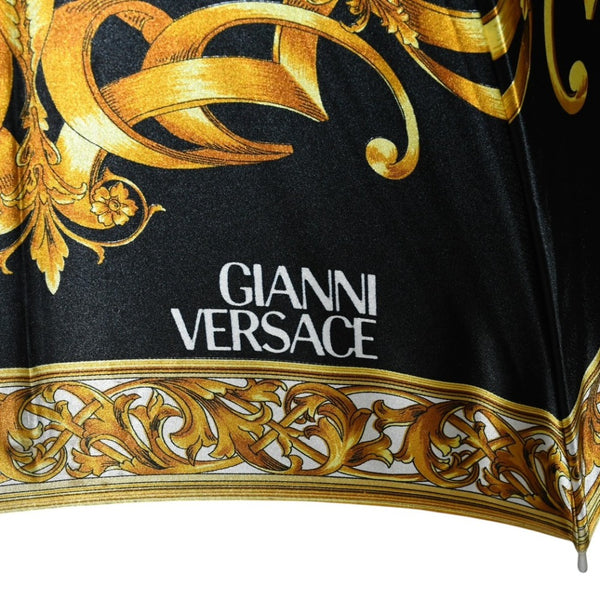 GIANNI VERSACE ベルサーチ 長傘 バロック柄 レオパード柄 イエロー ゴールド金具 美品 中古 4a003013