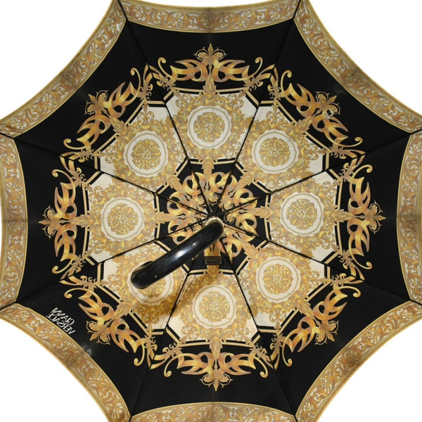GIANNI VERSACE ベルサーチ 長傘 バロック柄 レオパード柄 イエロー ゴールド金具 美品 中古 4a003013