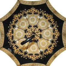 Load the image into the gallery viewer. GIANNI VERSACE ベルサーチ 長傘 バロック柄 レオパード柄 イエロー ゴールド金具 美品 中古 4a003013