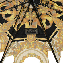 Load the image into the gallery viewer. GIANNI VERSACE ベルサーチ 長傘 バロック柄 レオパード柄 イエロー ゴールド金具 美品 中古 4a003013