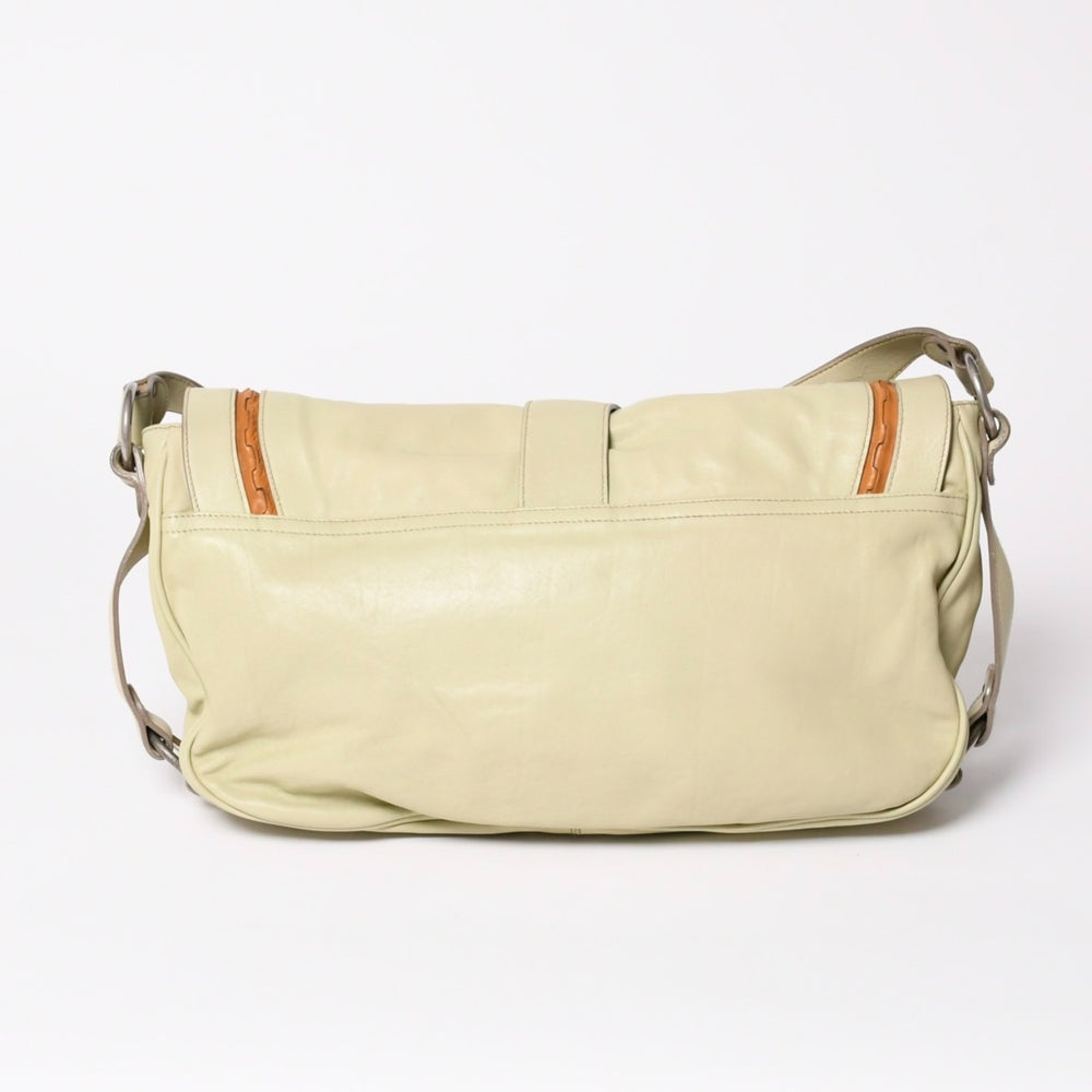 Christian Dior Gaucho Saddle Shoulder Bag 05-MA-0096 Shoulder Galliano Period 2006SS Leather Beige Good Condition Used 4a003526