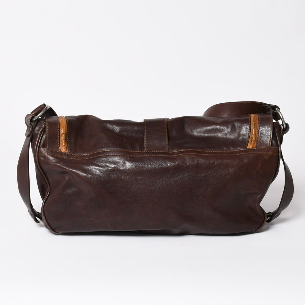 Christian Dior Gaucho Saddle Shoulder Bag 07-MA-0096 Galliano Period 2006SS Leather Western Style Dark Brown Good Condition Used 4a003540