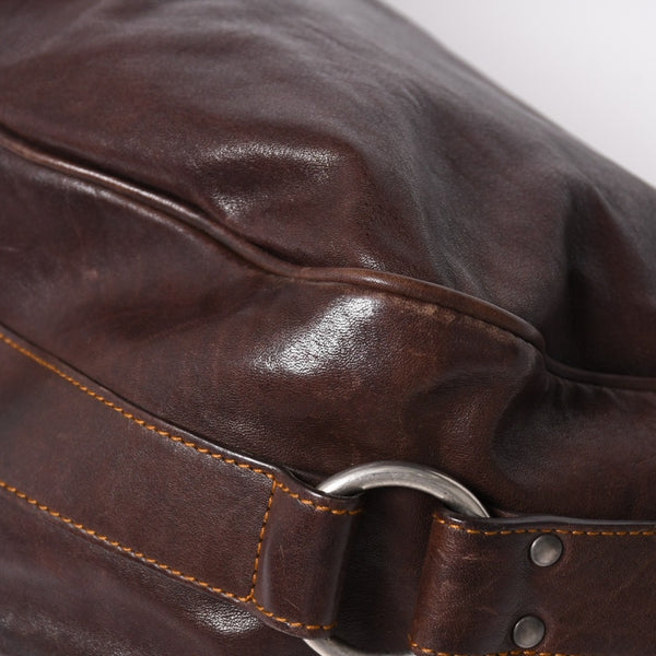 Christian Dior クリスチャンディオール ガウチョサドルショルダーバッグ 07-MA-0096 ガリアーノ期 2006SS レザー ウエスタン調 ダークブラウン 美品 中古 4a003540