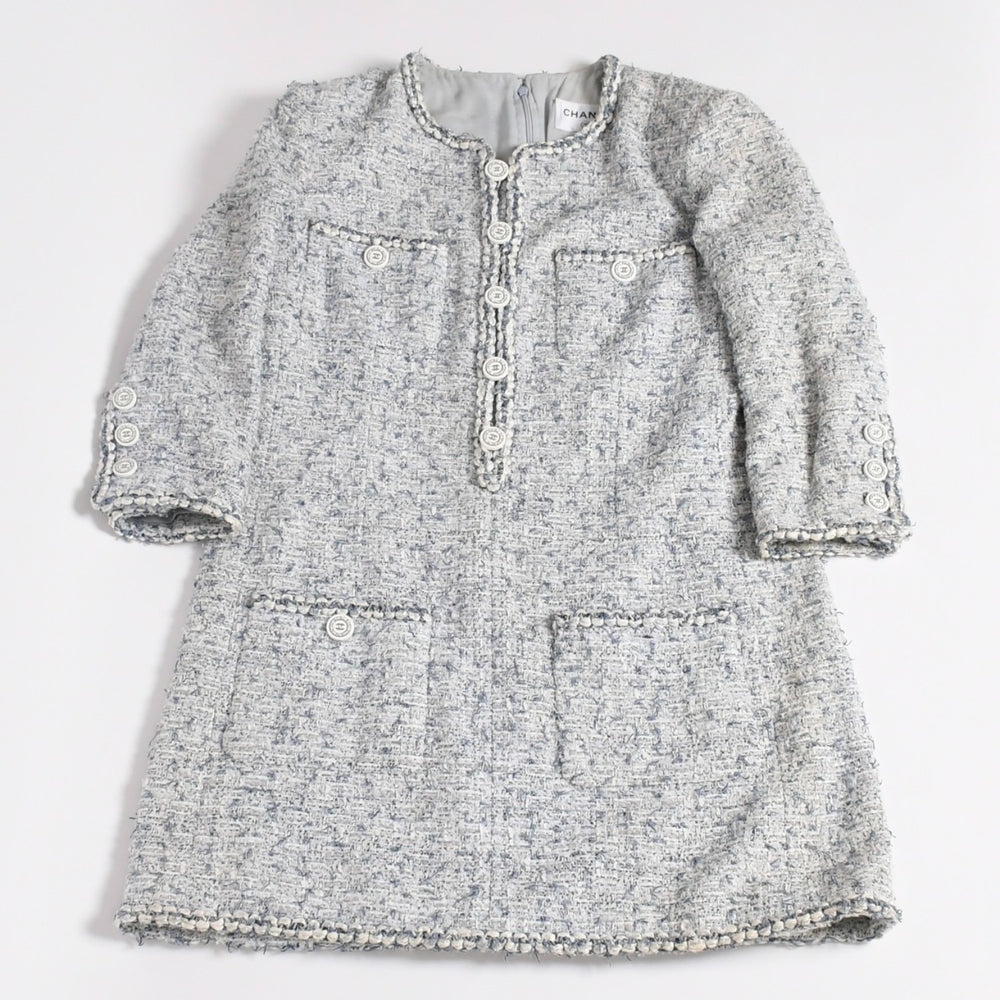 CHANEL Lesage Fancy Tweed Dress P60284V45762 Size 42 Here Mark No Color Blue White Good Condition Used 4a003301