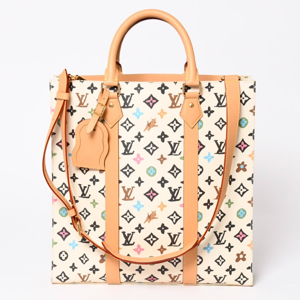 極美品 LOUIS VUITTON ルイヴィトン モノグラムクラギー サックプラ 2WAY トートバッグ M24859 アイボリー マルチカラー 中古 4a003564