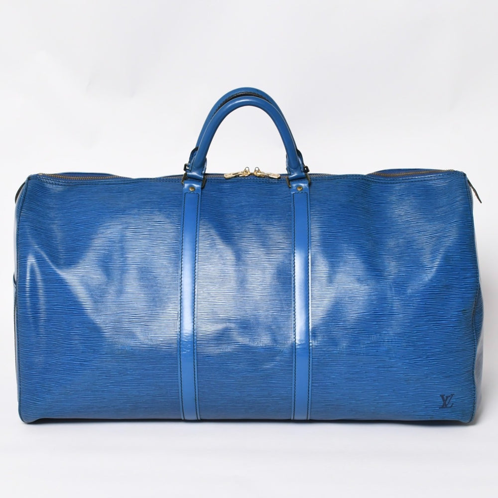 LOUIS VUITTON ルイヴィトン ボストンバッグ キーポル60 M42975 エピレザー トレドブルー ゴールド金具 美品 中古 4a004636