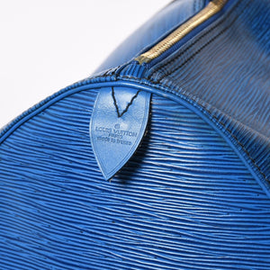 LOUIS VUITTON Boston Bag Keepall 60 M42975 Epi Leather Toledo Blue Gold Hardware Good Condition Used 4a004636