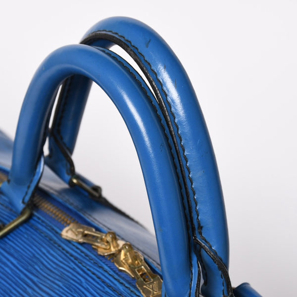 LOUIS VUITTON Boston Bag Keepall 60 M42975 Epi Leather Toledo Blue Gold Hardware Good Condition Used 4a004636