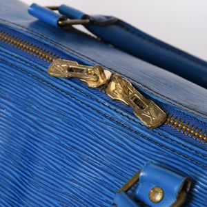 LOUIS VUITTON Boston Bag Keepall 60 M42975 Epi Leather Toledo Blue Gold Hardware Good Condition Used 4a004636