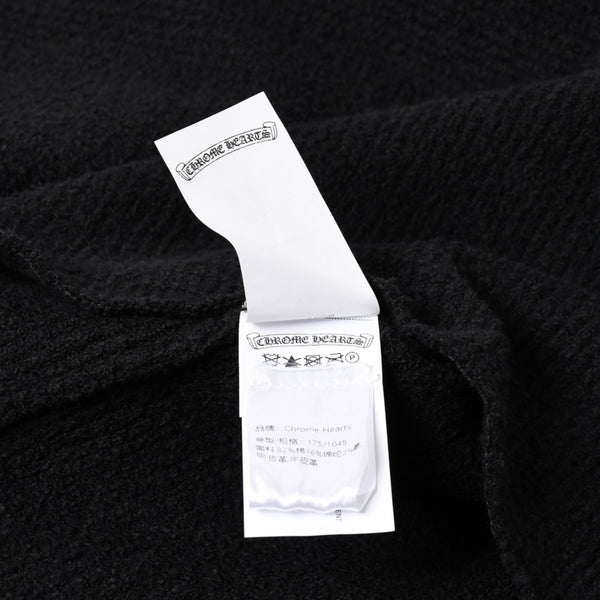 新品未使用 CHROME HEARTS クロムハーツ Y NOT ニットセーター サイズML ハラコ CHクロスパッチ 3パッチ シルバー925 ブラック 中古 4a003341