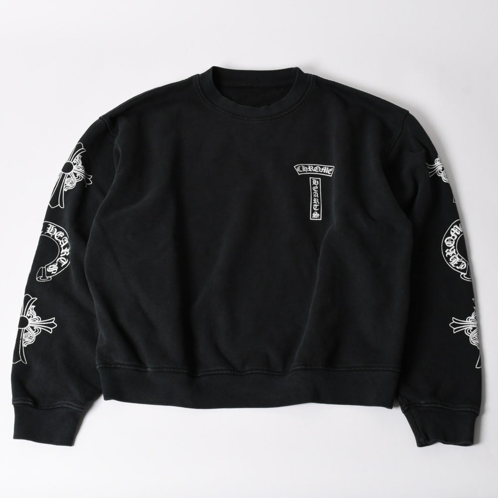 New and unused CHROME HEARTS SOAP N WATER Sweatshirt Size M Vintage processing New Fade Black Used 4a003346