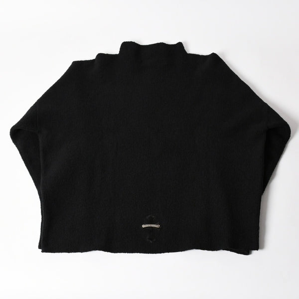 新品未使用 CHROME HEARTS クロムハーツ Y NOT ニットセーター サイズML ハラコ CHクロスパッチ 3パッチ シルバー925 ブラック 中古 4a003341