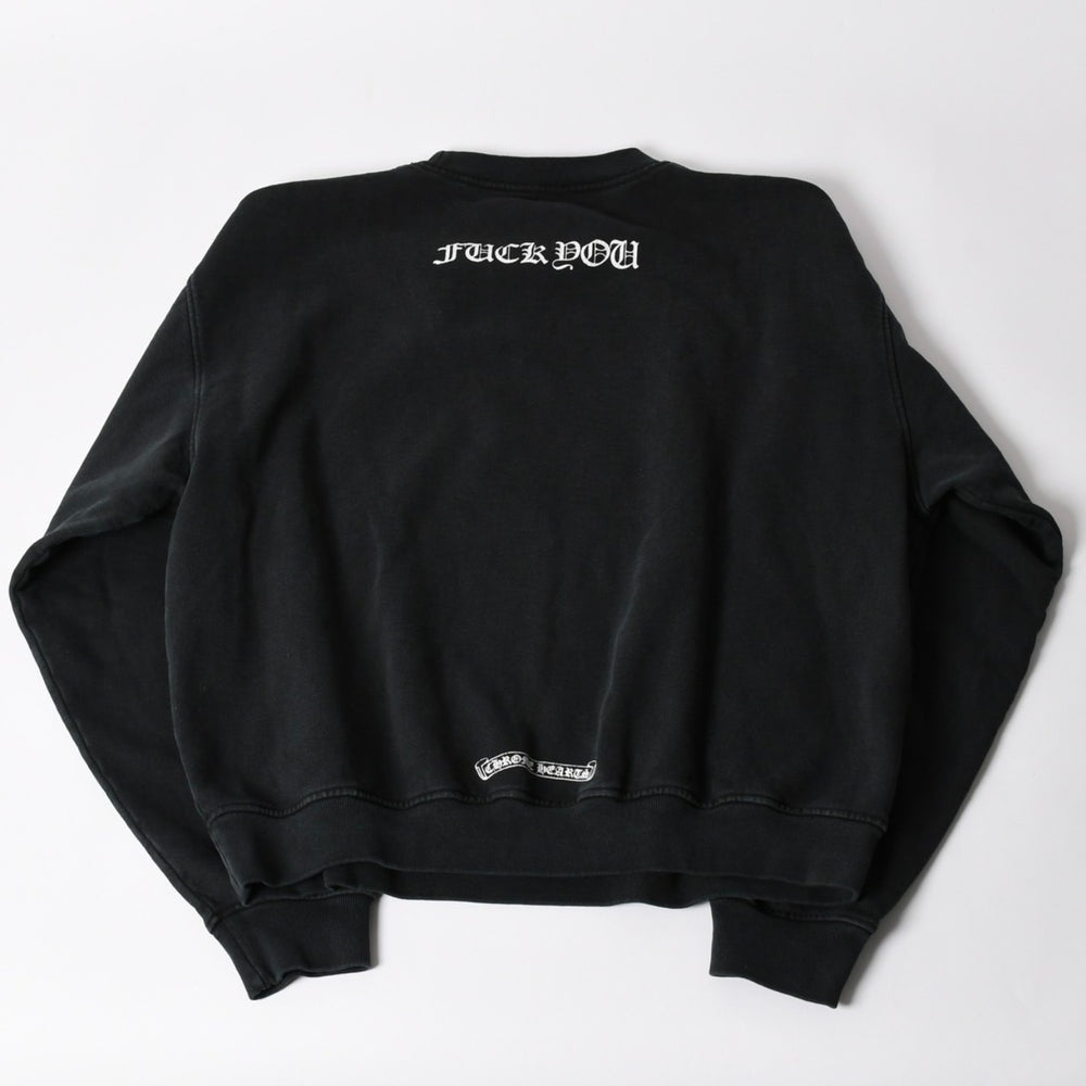 New and unused CHROME HEARTS SOAP N WATER Sweatshirt Size M Vintage processing New Fade Black Used 4a003346