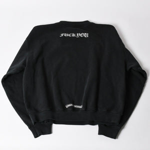 新品未使用 CHROME HEARTS クロムハーツ SOAP N WATER スウェットシャツ サイズM ヴィンテージ加工 新作 フェードブラック 中古 4a003346