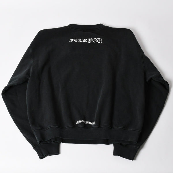 新品未使用 CHROME HEARTS クロムハーツ SOAP N WATER スウェットシャツ サイズM ヴィンテージ加工 新作 フェードブラック 中古 4a003346