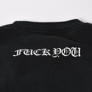 新品未使用 CHROME HEARTS クロムハーツ SOAP N WATER スウェットシャツ サイズM ヴィンテージ加工 新作 フェードブラック 中古 4a003346