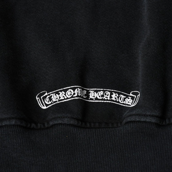 新品未使用 CHROME HEARTS クロムハーツ SOAP N WATER スウェットシャツ サイズM ヴィンテージ加工 新作 フェードブラック 中古 4a003346