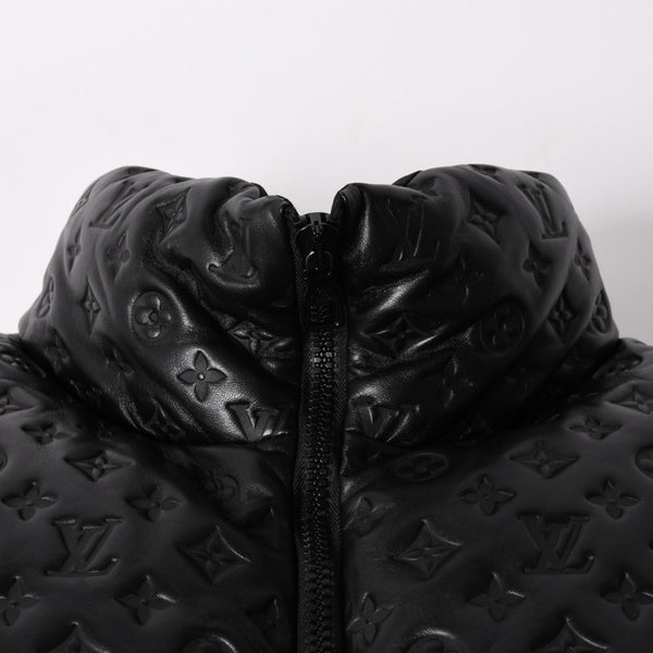 極美品 LOUIS VUITTON ルイヴィトン ダウンジャケット モノグラムパファーダウンジャケット ブラック サイズ50 ブルゾン 112477 中古 4a001044