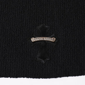 新品未使用 CHROME HEARTS クロムハーツ Y NOT ニットセーター サイズML ハラコ CHクロスパッチ 3パッチ シルバー925 ブラック 中古 4a003341