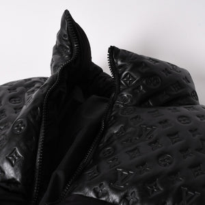 極美品 LOUIS VUITTON ルイヴィトン ダウンジャケット モノグラムパファーダウンジャケット ブラック サイズ50 ブルゾン 112477 中古 4a001044